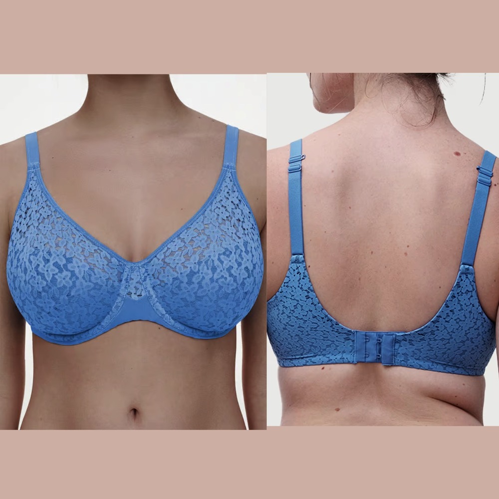 NEW $88 Chantelle [ 36DD‎ US ] Norah Comfort Underwire Bra Blue U1830